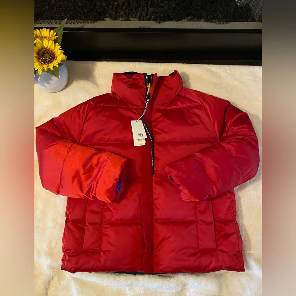 Tory Burch Reversible Color Block Puffer Jacket
